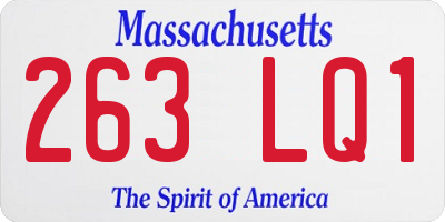 MA license plate 263LQ1