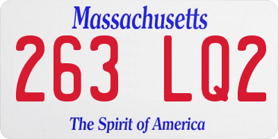MA license plate 263LQ2