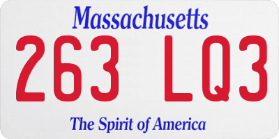 MA license plate 263LQ3