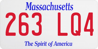 MA license plate 263LQ4