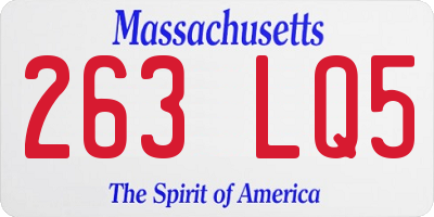 MA license plate 263LQ5