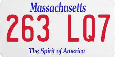 MA license plate 263LQ7