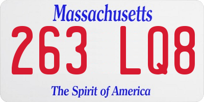 MA license plate 263LQ8
