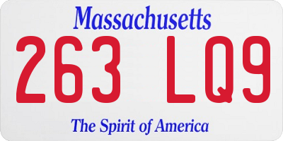 MA license plate 263LQ9