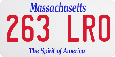 MA license plate 263LR0