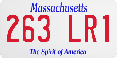 MA license plate 263LR1