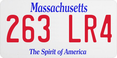 MA license plate 263LR4