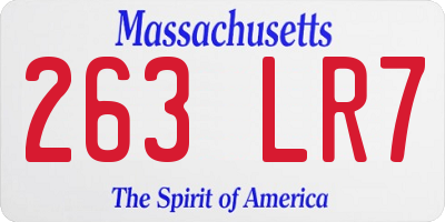 MA license plate 263LR7