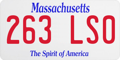 MA license plate 263LS0