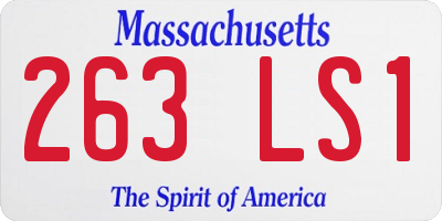 MA license plate 263LS1
