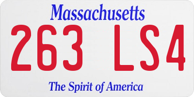 MA license plate 263LS4