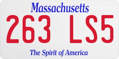 MA license plate 263LS5
