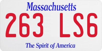 MA license plate 263LS6