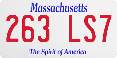 MA license plate 263LS7
