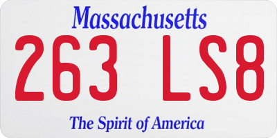 MA license plate 263LS8