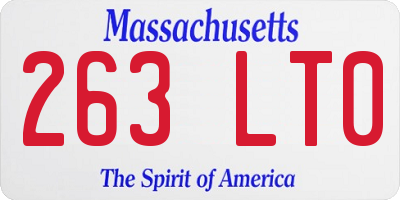 MA license plate 263LT0