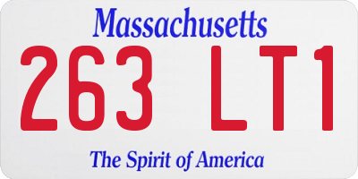 MA license plate 263LT1