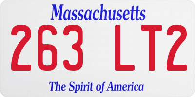 MA license plate 263LT2