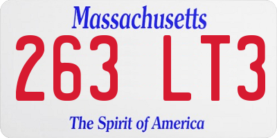 MA license plate 263LT3
