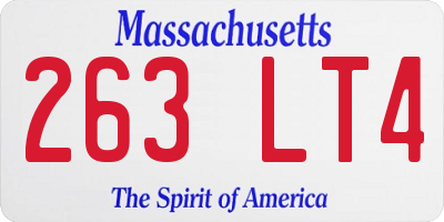 MA license plate 263LT4