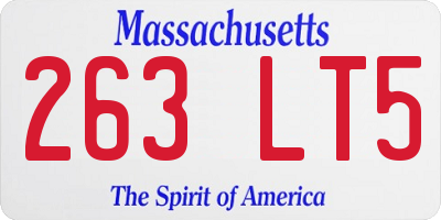 MA license plate 263LT5
