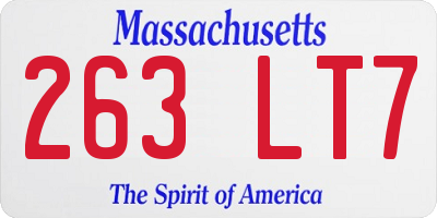 MA license plate 263LT7