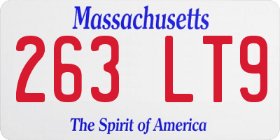 MA license plate 263LT9