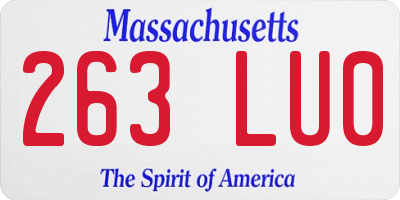 MA license plate 263LU0
