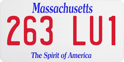 MA license plate 263LU1