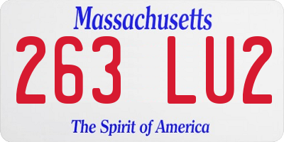 MA license plate 263LU2
