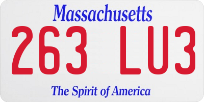 MA license plate 263LU3