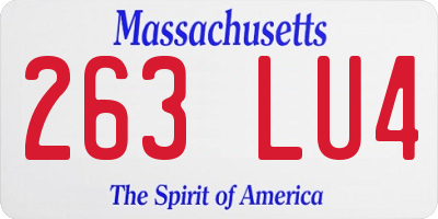 MA license plate 263LU4