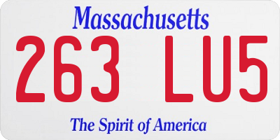MA license plate 263LU5
