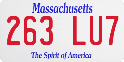 MA license plate 263LU7