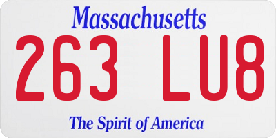 MA license plate 263LU8