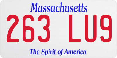 MA license plate 263LU9