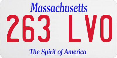 MA license plate 263LV0