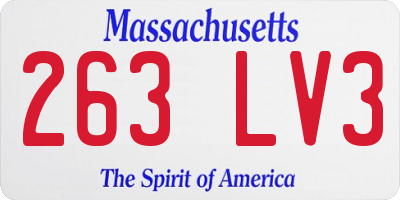 MA license plate 263LV3