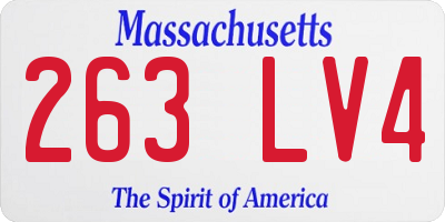 MA license plate 263LV4