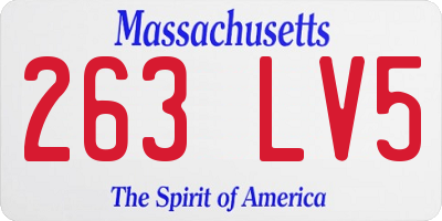 MA license plate 263LV5