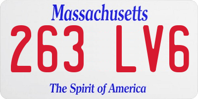 MA license plate 263LV6