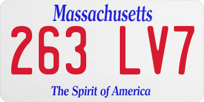 MA license plate 263LV7
