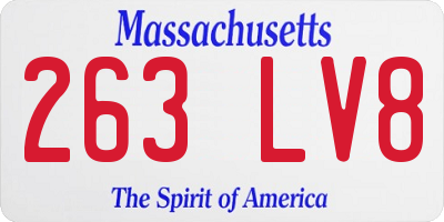 MA license plate 263LV8