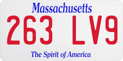 MA license plate 263LV9