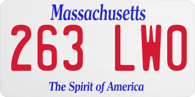 MA license plate 263LW0