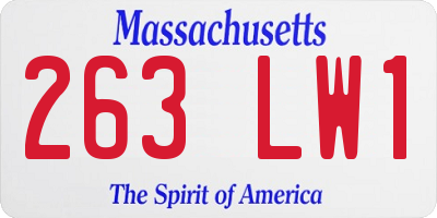 MA license plate 263LW1