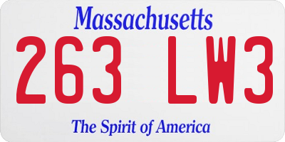 MA license plate 263LW3