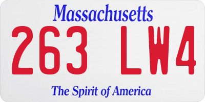 MA license plate 263LW4