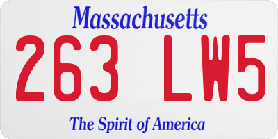 MA license plate 263LW5
