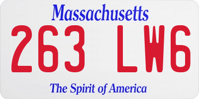 MA license plate 263LW6